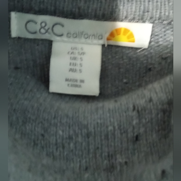 C&C California Woolblend Gray Cowl Neck Sweater - Picture 2 of 5